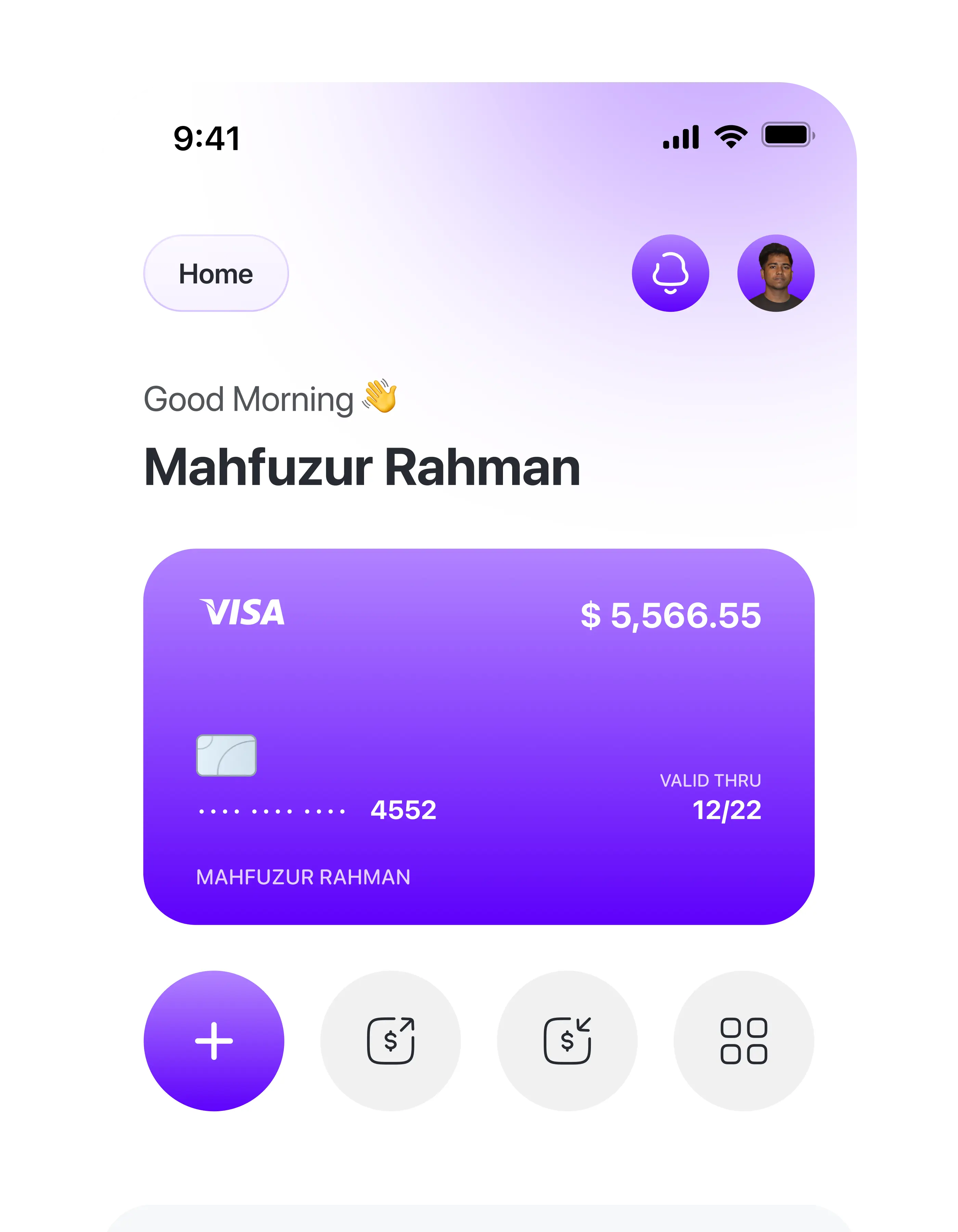 Secure and modern Fintech interface design